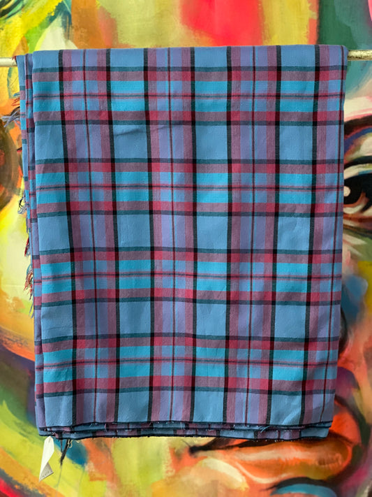 Fabric Checkered Purple, Red, Black, & Blue
