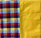 Fabric Checkered yellow, red & blue / plain yellow (FAB 07)
